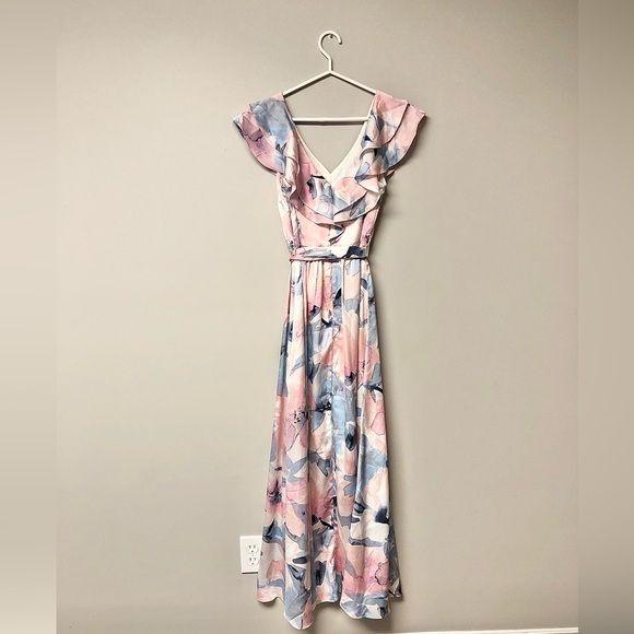 Pink and Blue A-Line Gown - Women’s Size 4 - Picture 2 of 3